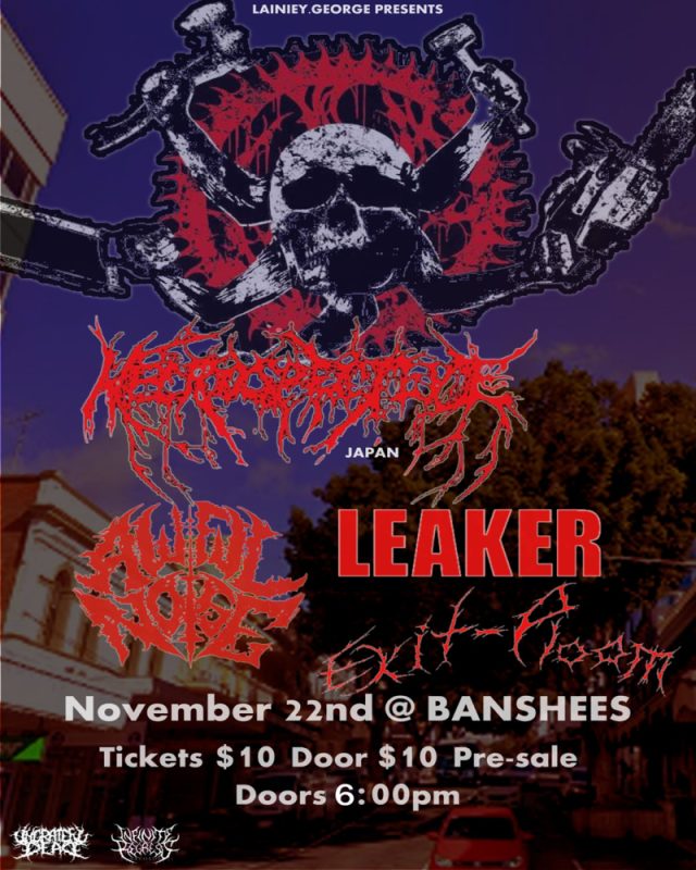 Banshees Bar presents Necrospective (JPN) with Awful Noise, Leaker and Exit-Ploom