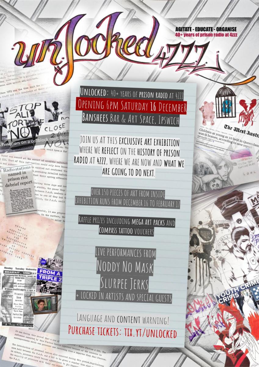 Banshees Bar presents Unlocked: 40 Years of Prison Radio on 4ZZZ