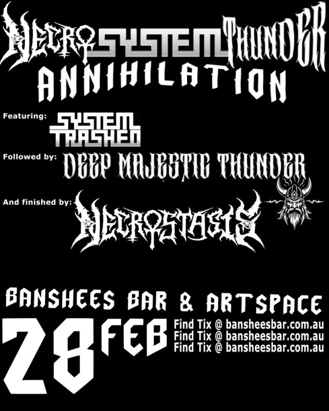 Banshees Bar presents NecroSystemThunder Annihilation!