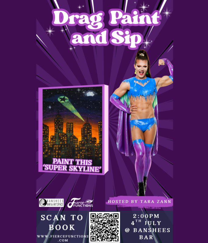 Banshees Bar presents Drag Paint and Sip: Super Skyline